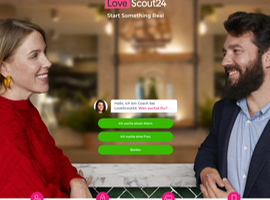 LoveScout 24 Screenshot, so sieht die Startseite aus