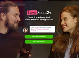 LoveScout 24 Screenshot, so sieht die Startseite aus