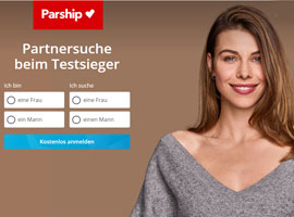 Parship Screenshot, so sieht die Startseite aus